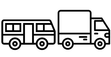 nákladné autá, kamióny a autobusy